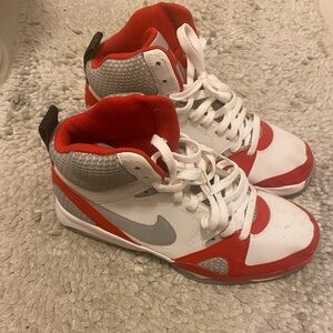 Nike Kids Red, White, and Gray Sneakers Sz 10